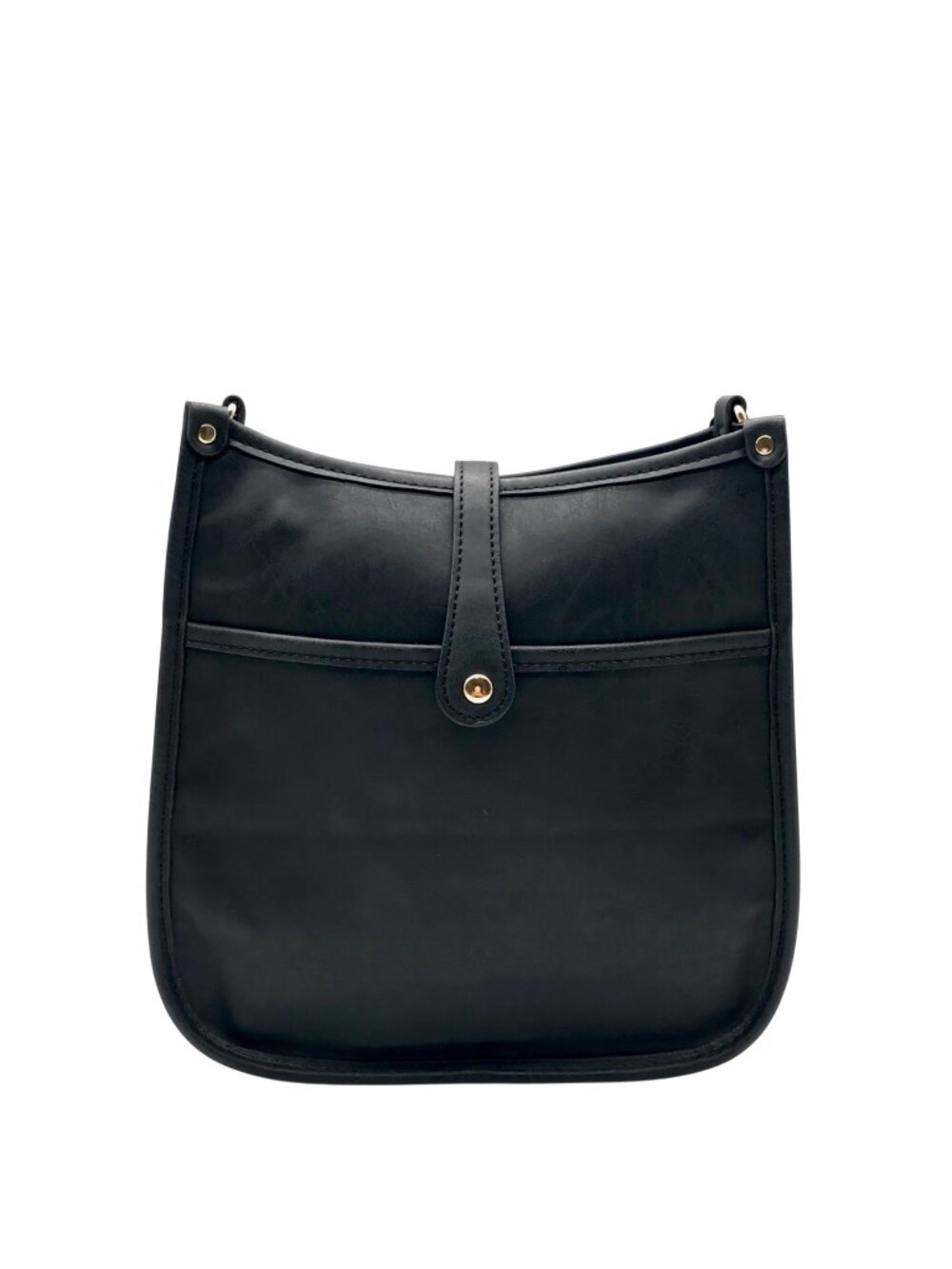Threaded Pear Sleek Black Leather Tote Bag